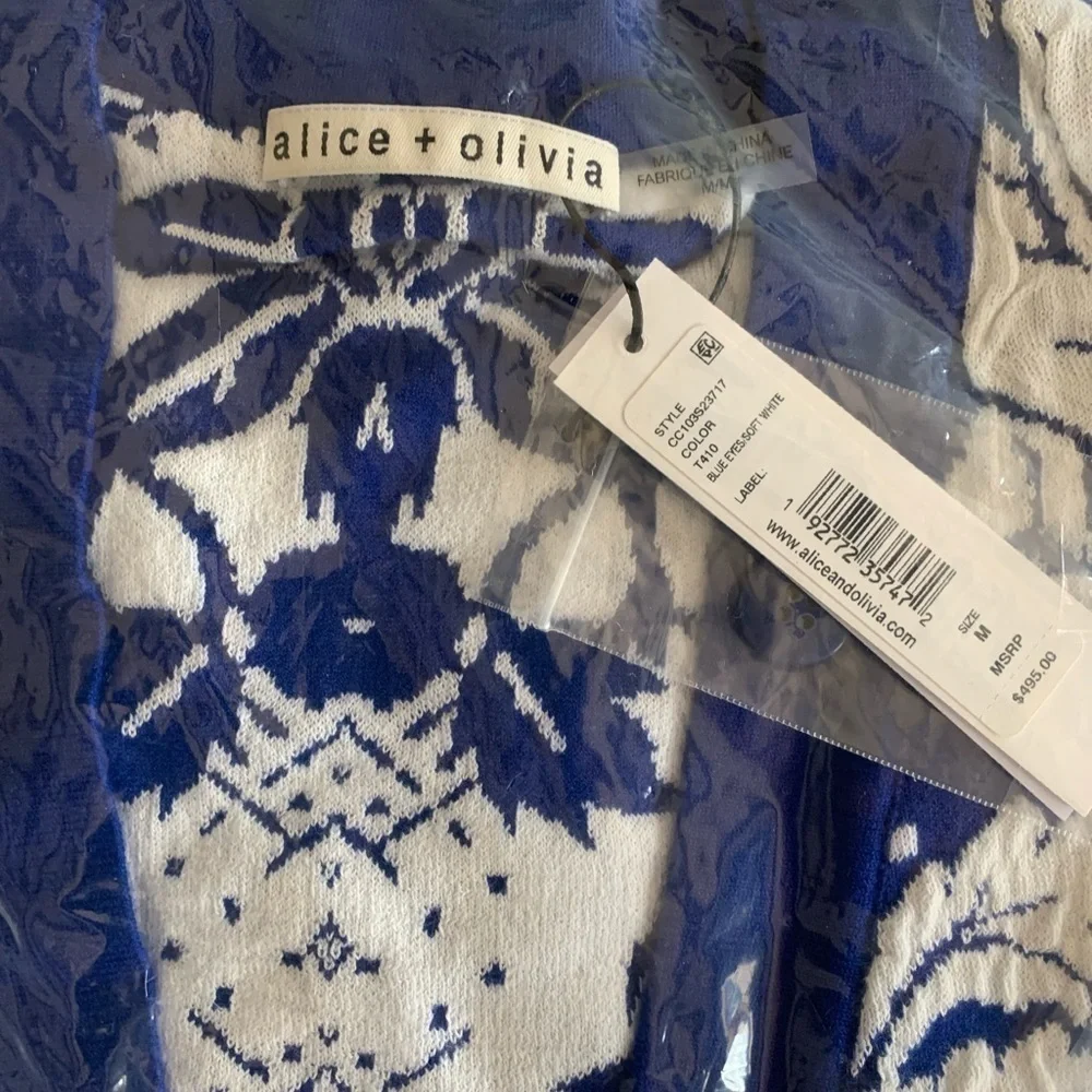 ALICE + OLIVIA Bradford Jacquard Grandpa Cardigan - Picture 7 of 9